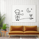 Little Prince with Fox Moon Star Wall Sticker