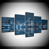 5 pcs Canvas Downtown at Night Chicago