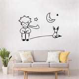 Little Prince with Fox Moon Star Wall Sticker