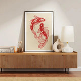 Unframed Vintage Red Koi Fish