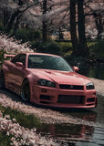 JDM Skyline Nissan Under the Cherry Trees