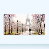 Oil Painting Romantic Couple Paris