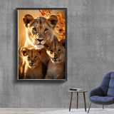 Wild Lion Tiger and Cub