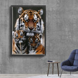 Wild Lion Tiger and Cub