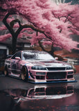 JDM Skyline Nissan Under the Cherry Trees