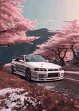 JDM Skyline Nissan Under the Cherry Trees