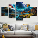 5 Pieces Canvas  Nature  Sky