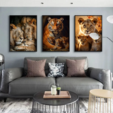 Wild Lion Tiger and Cub