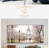 Oil Painting Romantic Couple Paris