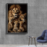 Wild Lion Tiger and Cub