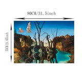 Swans Reflecting Elephants