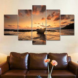5pcs Landscape Canvas Painting Modern Wall Art Printed Picture Home Decor Mountain Sunset Wall Art for Living Room Decor Unframe