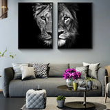 Black and White African Lion