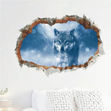 Wolf Broken Wall Stickers