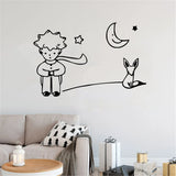 Little Prince with Fox Moon Star Wall Sticker