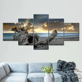 5pcs Landscape Canvas Painting Modern Wall Art Printed Picture Home Decor Mountain Sunset Wall Art for Living Room Decor Unframe