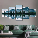 5pcs Landscape Canvas Painting Modern Wall Art Printed Picture Home Decor Mountain Sunset Wall Art for Living Room Decor Unframe
