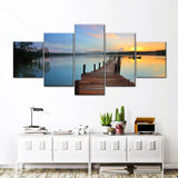5pcs Landscape Canvas Painting Modern Wall Art Printed Picture Home Decor Mountain Sunset Wall Art for Living Room Decor Unframe