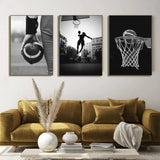 Black and White Baseball Football Soccer Art