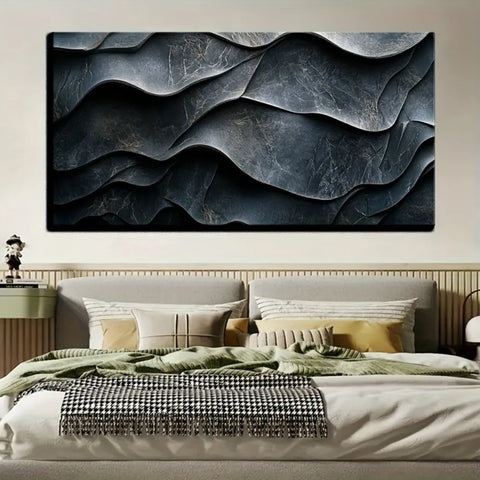 Elegant gray abstract canvas art