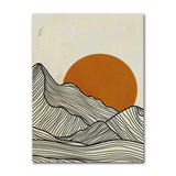 Minimalist Sun Mountain Landscape