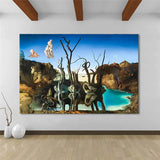 Swans Reflecting Elephants