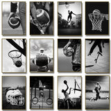 Black and White Baseball Football Soccer Art