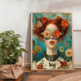 3pcs Nordic Woman With Flowers Wall Art