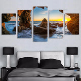 5pcs Landscape Canvas Painting Modern Wall Art Printed Picture Home Decor Mountain Sunset Wall Art for Living Room Decor Unframe