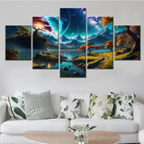 5 Pieces Canvas  Nature  Sky