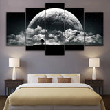 5 pcs Modern Planet  Earth Wall Art