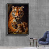 Wild Lion Tiger and Cub