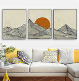 Minimalist Sun Mountain Landscape
