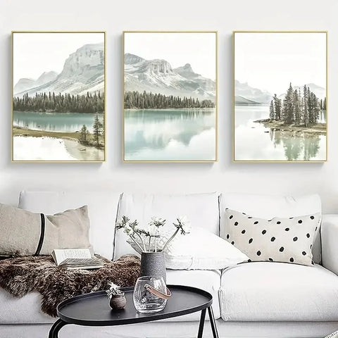 3pcs Mountain Lake Landscape