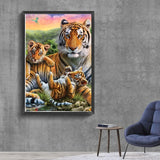 Wild Lion Tiger and Cub