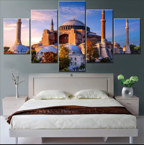 5 Pieces Canvas Wall Art Hagia Sophia Istanbul